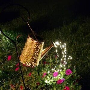 Solar Lights Outdoor Garden Decor, Large Hanging Lantern Waterproof Watering Can